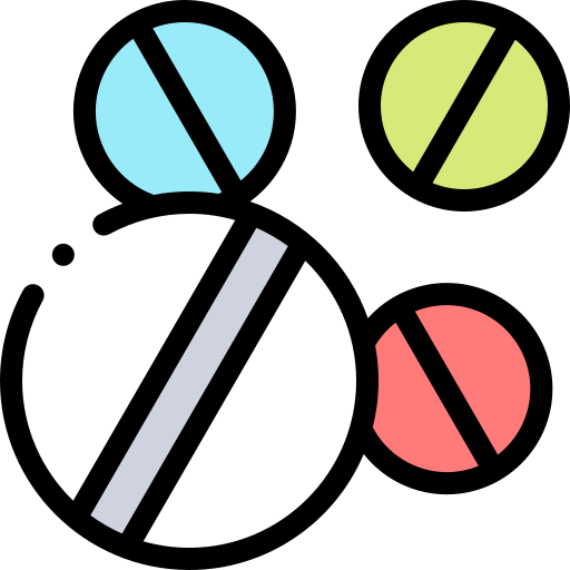 A stylized graphic of four split tablets in various colors on a black background.