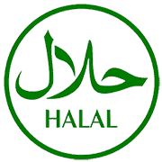 Green and white Halal certification logo. Green and white Halal certification logo.